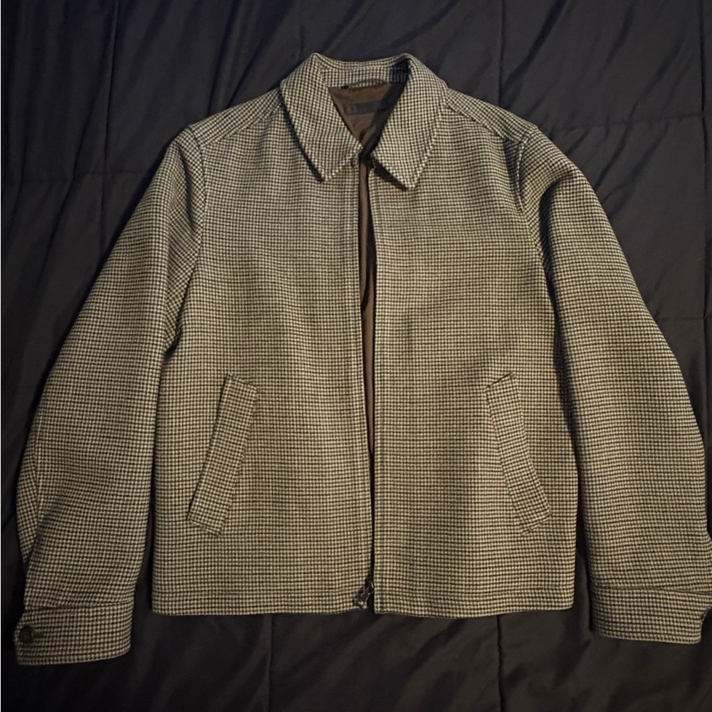 Uniqlo Men's Checked Houndstooth Zip Blouson Jacket — SM